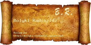 Bolyki Radiszló névjegykártya